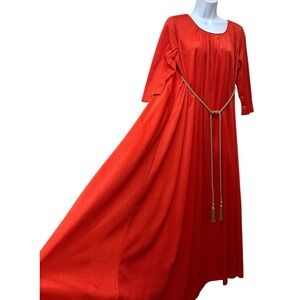 Vtg 70's Kaftan House Dress Holly Gloria Moret California Hollywood Glam NEW NOS